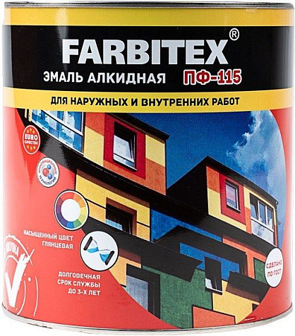Эмаль ПФ-115 Farbitex, слоновая кость, 2.7 кг купить в СОМ