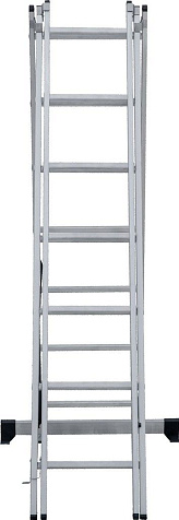 Лестница 3-х секционная Новая Высота NV1230, 7 ступеней, алюминиевая купить в СОМ