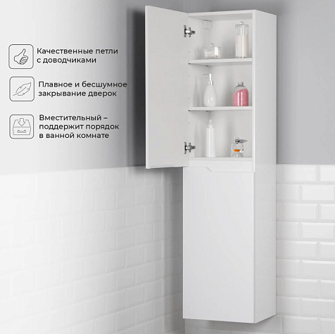 Пенал подвесной Itana Alexa 40, белый глянец, левый купить в СОМ