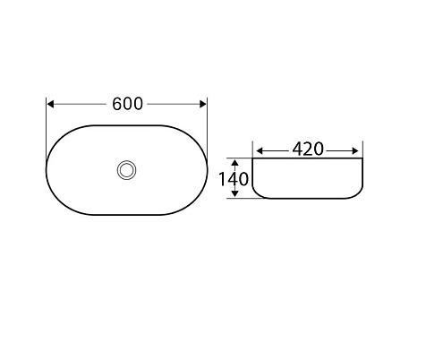 Раковина накладная BelBagno BB1084, 600 х420 х140 мм купить в СОМ