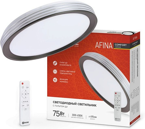 Светильник светодиод. IN HOME COMFORT AFINA 75Вт 230В 3000-6500K 6000Лм 500x80мм ПДУ купить в СОМ