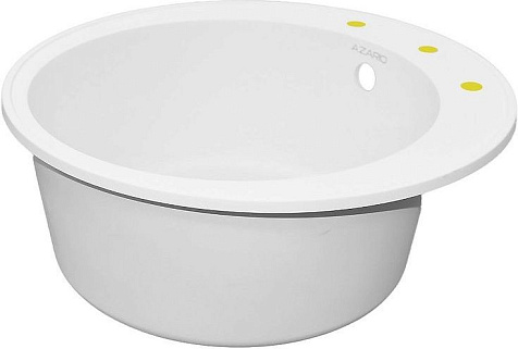 Мойка каменная Azario Sivas, 480 х480 х197 мм, врезная, белая купить в СОМ