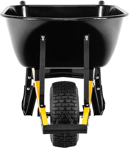 Тачка строительная усиленная 1-колесная Denzel, пневмоколесо, 140л, 230 кг купить в СОМ