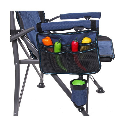 Кресло складное с подлокотниками 54х68х95см 4 положения темно-синее купить в СОМ